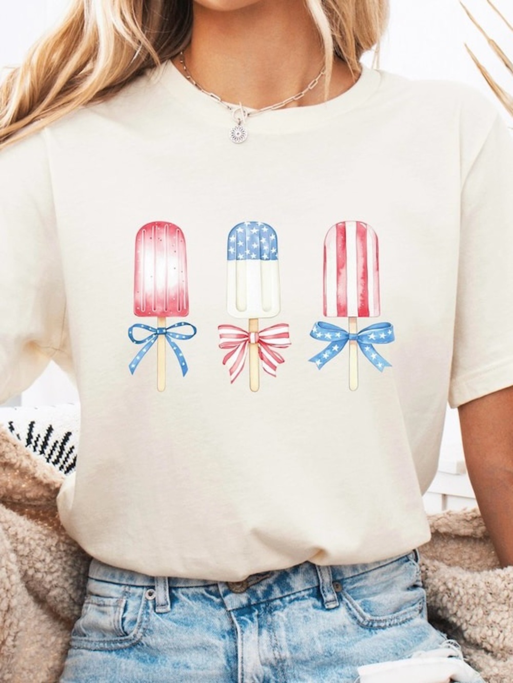 4th of July Popsicles Custom Tee Pastel Patriotic